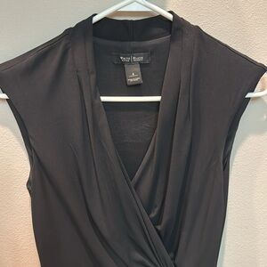 Black stretchy wrapped cocktail little black dress